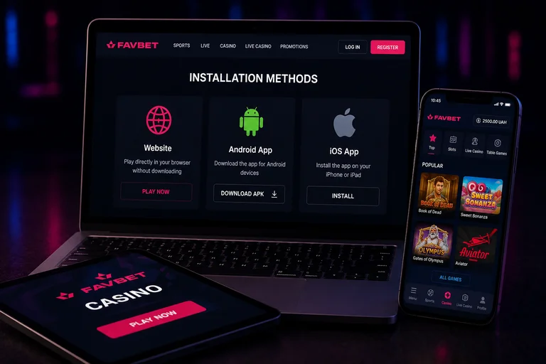 Способи встановлення Фавбет: браузер, застосунок для Android та iOS